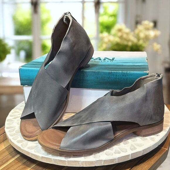 Bed Stu Betty Leather Back‑Zip Sandal Handcrafted Criss‑Cross Peep‑Toe Size 8 - Picture 14 of 16